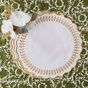 Sustainable linen <b>table</b> <b>placemat</b> with handmade embroidery work for responsible <b>dining</b> decor home reusable washable - Product Image 2