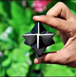 พลอยพลอยธรรมชาติรูปดาวทัวร์มาลีนสีดำสำหรับรักษาสมาธิรูปทรงเรขาคณิตศักดิ์สิทธิ์ - Product Image 3