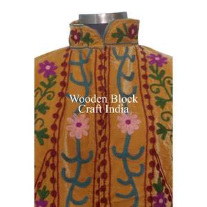 Veste courte en tricot élégante pour femme, doublée de coton doux, avec broderie en velours artisanale, design exquis Suzani, matelassée pour l'hiver - Product Image 3