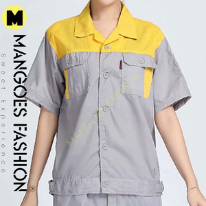 Chaqueta de Trabajo Profesional de Algodón de Manga Corta para Taller, Uniforme de Mecánico para Hombre y Mujer con Camisetas de Dos Bolsillos - Product Image 4