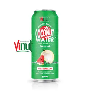 500ml VINUT Sparkling Pure Coconut water with Watermelon no sugar added supplier private label ODM OEM service best