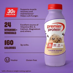Batido de Proteína Premier, Sabor a Galleta, 30 g de Proteína, 24 Vitaminas y Minerales para Apoyar la Salud Inmunológica, 11.5 fl oz, Paquete de 12 - Product Image 5