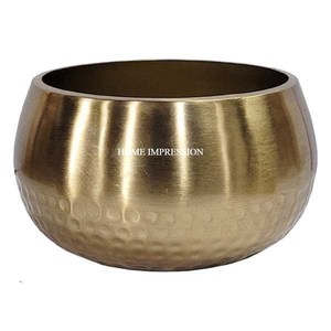 Bol de service de nourriture en laiton antique très exigeant martelé conception bol de mélange de nourriture en métal de forme ronde au meilleur prix en Inde - Product Image 2