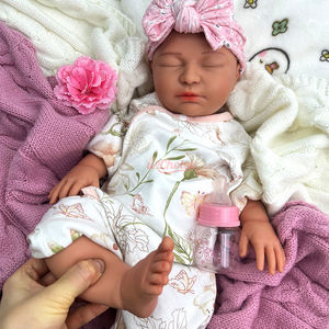 Muñeca <span class=keywords><strong>Reborn</strong></span> de 22 "para niña durmiendo, muñeca de silicona pintada a mano de alta calidad con boca abierta, muñeca de <span class=keywords><strong>arte</strong></span> coleccionable con venas visibles - Product Image 1