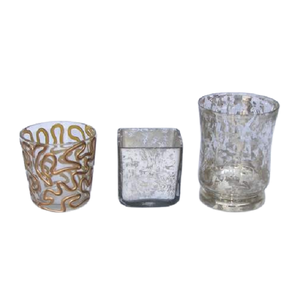 Ensemble de 2 bougeoirs et photophores décoratifs uniques en argent de créateur pour maison, restaurant et hôtel - Product Image 4