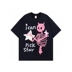 Camiseta de longitud corta de gran tamaño para niñas, camiseta de moda de algodón puro de media manga, cuello redondo, camisetas duraderas de calidad respetuosas con el medio ambiente - Product Image 6