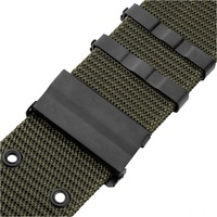 Vente flash Ceinture tactique pour homme en nylon 1000D robuste, revêtement poudré noir, boucle à dégagement rapide, durable, 32 œillets en laiton, réglable
