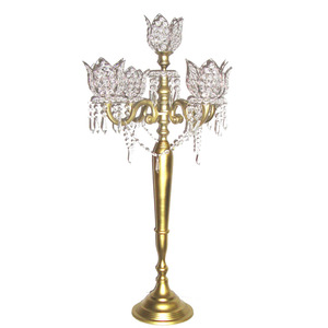 Candélabre en métal attrayant pour décor de salon centre de table fini or bougeoir fait main de luxe pour noël - Product Image 3