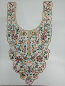 Majestic Net Fabric Indian Gown Kurti Blouse-Patchs de broderie à paillettes élégants fabriqués à la main col de cou couture pour élégant - Product Image 5