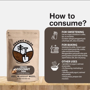 ORGANIC FIELDS 300g Organic Coconut Sugar Raw Granular Low GI Non-GMO Bag Packaging Natural Sweetness Sugar Alternatives - Product Image 4