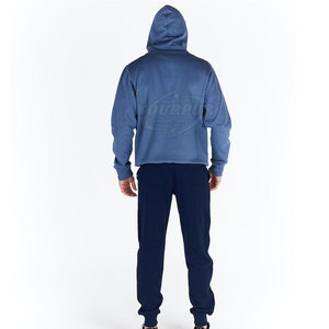 Survêtement d'hiver pour homme de qualité supérieure, 100% coton, pour jogging et tenue décontractée, logo personnalisé, col à capuche, grande taille, motif uni - Product Image 4