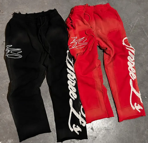 Acid Wash Broderie Gymwear Full Zip Taille Élastique 100% Coton Survêtement Hiver Prêt-Fabricant OEM Vente en Gros - Product Image 4