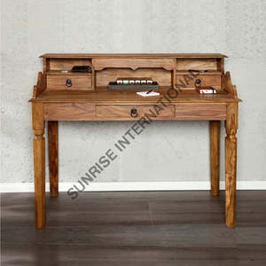 Bureau d'écriture en bois massif de style colonial, meilleur bureau d'étude et de travail informatique pour le bureau, meubles de style français - Product Image 3