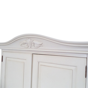Armoire à deux portes de style provincial français Paris, élégante, avec des sculptures, finition peinte, en bois massif artisanal, design moderne - Product Image 5