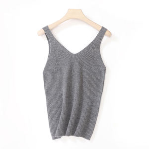 <b>Top</b> Selling High Performance Plain Sporty Style Sleeveless Mandarin Collar <b>Knit</b> Short <b>Tank</b> <b>Tops</b> Spandex Cotton Breathable - Product Image 5