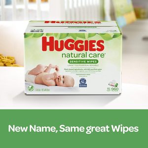 Lingettes pour bébé HUGGIES Natural Care sans parfum, pour peaux sensibles, paquet à ouverture facile, 32 lingettes au total - Product Image 5