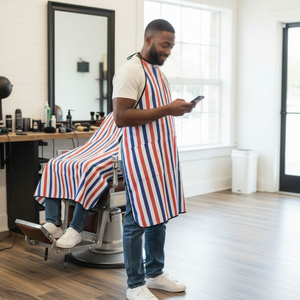 Capa de Peluquería de Diseño Moderno con Cierre Ajustable, Capa de Peluquería Informal para Venta en Línea - Product Image 4