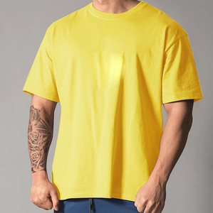 T-shirt surdimensionné de haute qualité à épaules tombantes pour hommes Logo personnalisé imprimé poids lourd coton vierge Streetwear maillot respirant - Product Image 4