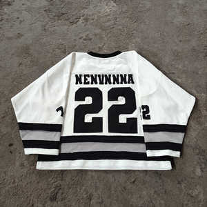 YYSY personnalisé surdimensionné boîte t-shirt collège poids lourd recadrée t-shirt streetwear maillot de hockey sur glace pour hommes - Product Image 4