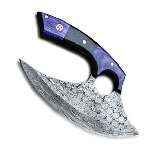 Hache de chasse en acier damassé fait à la main avec couteau de cuisine coupe-pizza pour hommes, nouveauté 2025 - Product Image 1