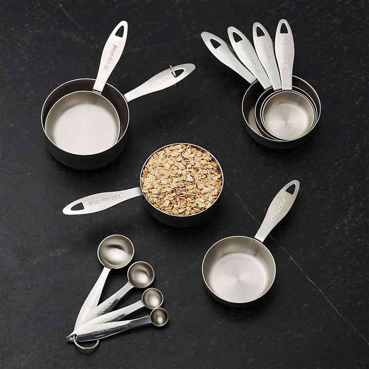 Aesthetic Silver Measuring Cups Metal Measurements Item Kitchenware Hotelware Restaurantware Kitchen Cutlery Items Kitchen Tools