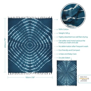 Spiral Tie Dye gros turc serviette jeter couverture tissé Peshtemal pique-nique plage serviette couvertures 100% coton spirale Pestemal - Product Image 4