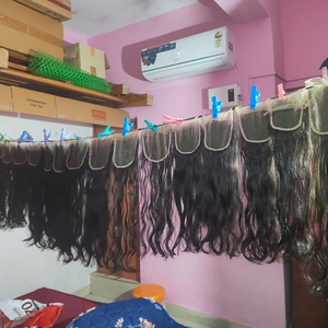Cheveux humains vierges brésiliens ondulés 4/4 Closure, magnifiques, courts, d'origine sud-indienne, pour perruques à double trame à la machine et à la dentelle - Product Image 3