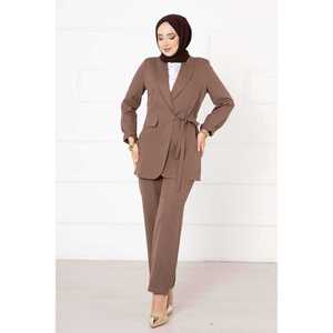 Costume de veste à nouer sur le côté avec décoration boutonnée - Product Image 1