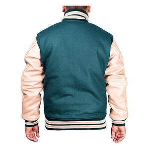 แจ็กเก็ตเบสบอลคอตั้งเสื้อแจ็คเก็ตผ้าแคนวาสมีโลโก้ตามความต้องการของลูกค้าใหม่ - Product Image 5