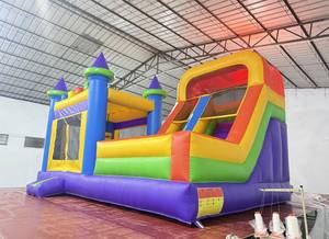 Castillo Inflable Grande y Resistente de PVC Arcoíris, Comercial, Combinado, para Niños, para Fiestas - Product Image 3