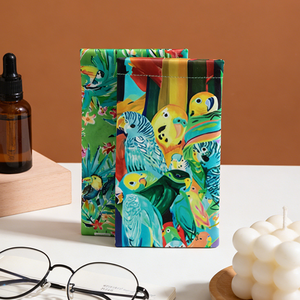 Estuche Protector para Gafas de Sol de Cuero PU Suave con Estampado de Aves Personalizado, Diseño Delgado y Portátil para Gafas de Lectura - Product Image 1
