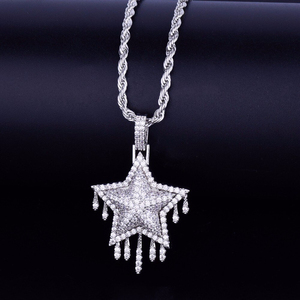 Vente chaude Attrayant Étoile Style Pendentif En Laboratoire Cultivé Diamants De Luxe Haute Qualité Usine En Gros 925 Pendentif En Argent - Product Image 3