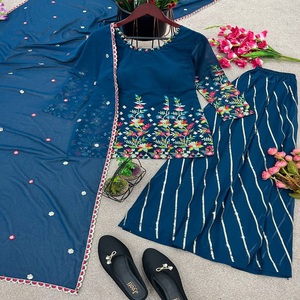 Fausse georgette lourde de créateur dernier cri avec broderie lourde Sequence Work Sharara Suit By FabZone - Product Image 5