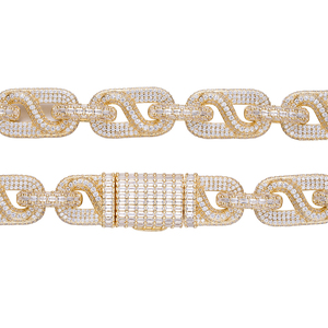 Custom Gold Plated Cuban Link VVS Moissanite Diamond Iced Hip Hop IGI Certified Men's <b>Necklace</b> - Product Image 5