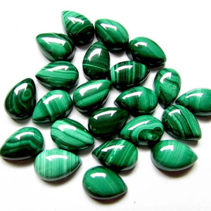 Haute qualité 10x7mm naturel Malachite poire forme Cabochon vert pierre précieuse en vrac pour bijoux - Product Image 1