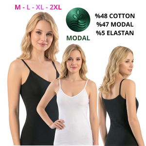 Camisola de Tirantes Finos con Cuello en V para Mujer, Color Sólido, Modal y Algodón, Transpirable, Ecológica, de Secado Rápido, Tejido Sin Costuras, 180g, Casual - Product Image 1