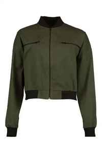 Women's Fall New Style Crop Top <b>Coats</b> Breathable Varsity Jacket with Wool Lining Custom Stand Varsity Jacket Cotton Filled - Product Image 4