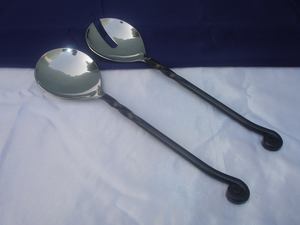 Vantage Fantaisie Logo Personnalisé Durable Style Unique Fancy Salad Server Set Vaisselle Cuillère à Salade et Fourchette Style de Luxe. - Product Image 5