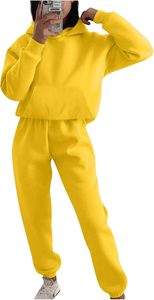 Survêtement direct d'usine pour femmes Logo personnalisé Survêtement Jogger Casual 2 pièces ensemble Hiver à capuche Respirant Survêtements - Product Image 2