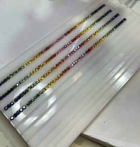 Lab Grown Multi Sapphire <b>baguette</b> rectangle shape Cut Gemstone For Jewelry making <b>Bracelets</b> ring necklace Faceted Mix color - Product Image 3