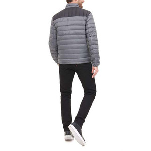 2025 High Quality <b>Thin</b> Canvas <b>Puffer</b> <b>Jacket</b> OEM Winter Comfortable Stand Collar Front Logo Men's High Street Style - Product Image 6