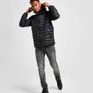 Veste courte matelassée à bulles personnalisée OEM pour homme, veste d'hiver unie, streetwear, veste rembourrée chaude avec poche arrière - Product Image 4