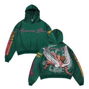 Pull lourd 500gsm personnalisé Sweats à capuche pour hommes Pull personnalisé de haute qualité en strass délavé à l'acide Streetwear Fabricants - Product Image 4