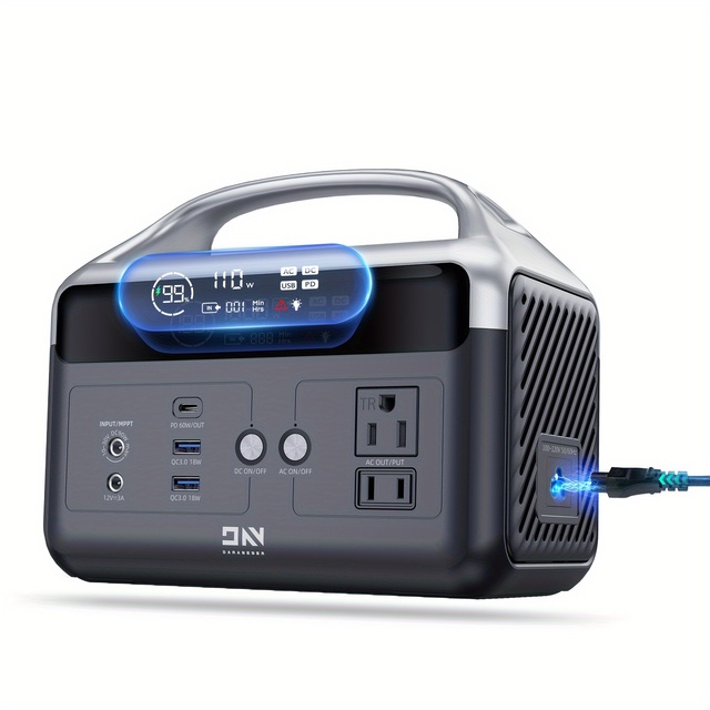 512Wh Portable LiFePO4 Power Station, Mini Multifunctional Outdoor Camping Battery Generator