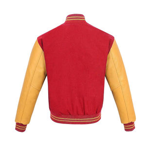 Chaqueta de lana personalizada para hombre, manga de cuero, estilo de béisbol con letras de invierno, bordado de chenilla Vintage, insignia de retazos Varsity - Product Image 3