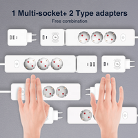 Rallonge Schuko 3 voies avec interrupteur EU Hot Selling White 16A 250V PC 3 Color Box Tabletop Socket Outlets IP20