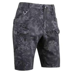 Short cargo en toile de style High Street pour hommes | Fermeture à taille mi-élastique respirant motif solide anti-rides Service OEM - Product Image 5