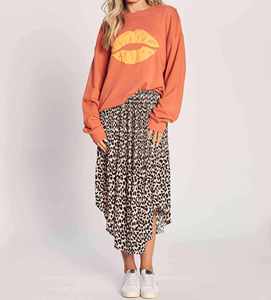 Women's Elegant Casual Floral Print Ankle-Length <b>Skirt</b> Plus Size Free Size Sexy <b>Elastic</b> Waist Breathable Eco-Friendly A-Line - Product Image 3