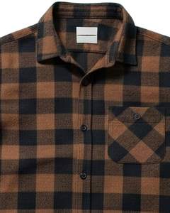 Camisa de Franela a Cuadros para Hombre, Manga Larga, Cierre de Botones, Informal, Cálida para Invierno, con Bolsillo en el Pecho, Color Marrón y Negro, Venta al Por Mayor OEM - Product Image 2