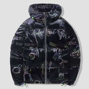 Sublimated Recycled <b>Reversible</b> Pack Able Travel Puffer <b>Jacket</b> Windbreaker Winter Lightweight Puffer <b>Jacket</b> Custom - Product Image 2